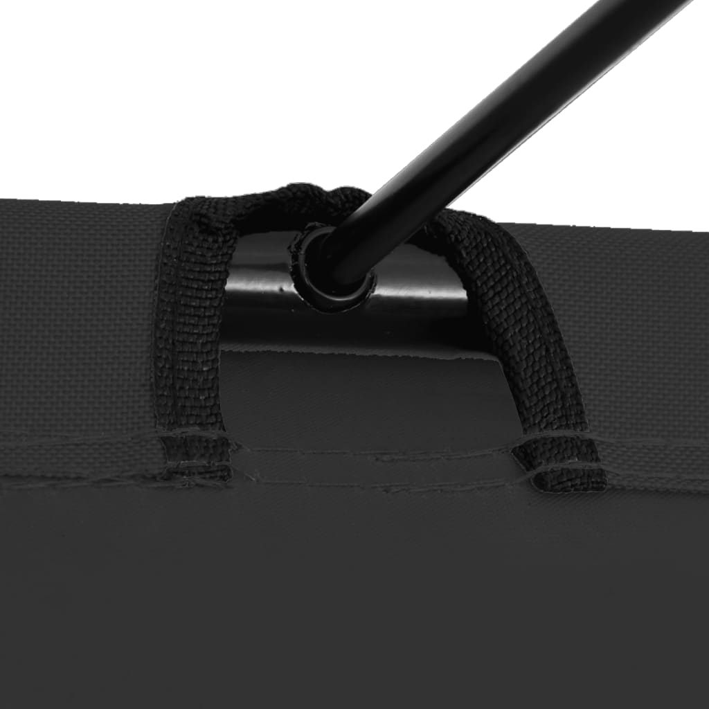 Lits de camping 2 pcs 180x60x19 cm Tissu Oxford et acier Noir