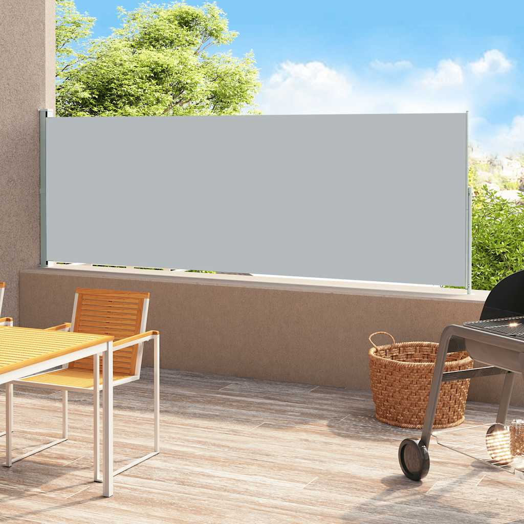 Auvent latéral rétractable de patio 200x500 cm Gris Parasols & voiles d'ombrage vidaXL
