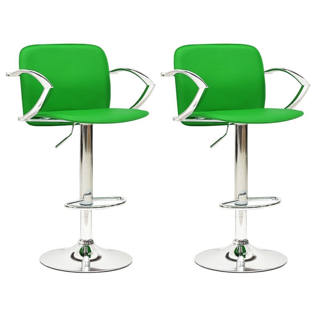 Tabourets de bar lot de 2 vert cuir artificiel - XIOS