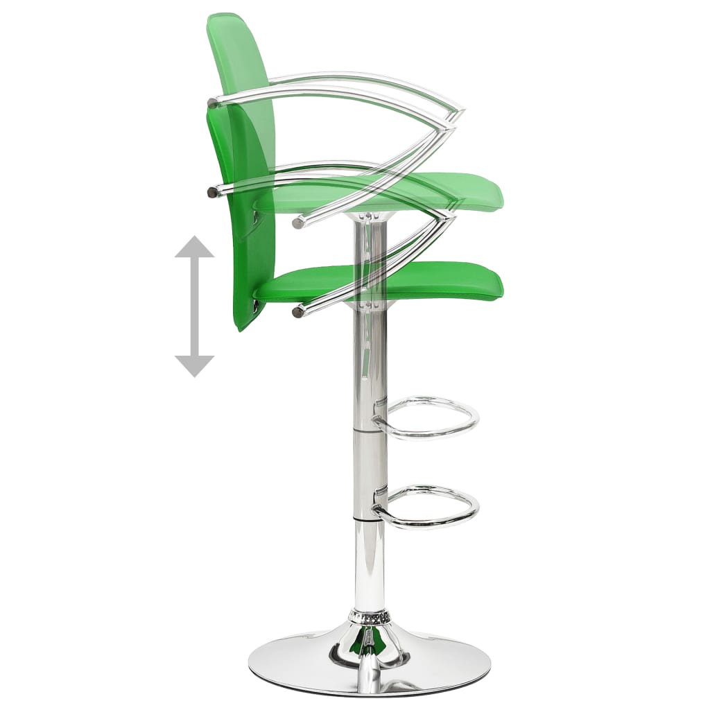 Tabourets de bar lot de 2 vert cuir artificiel - XIOS