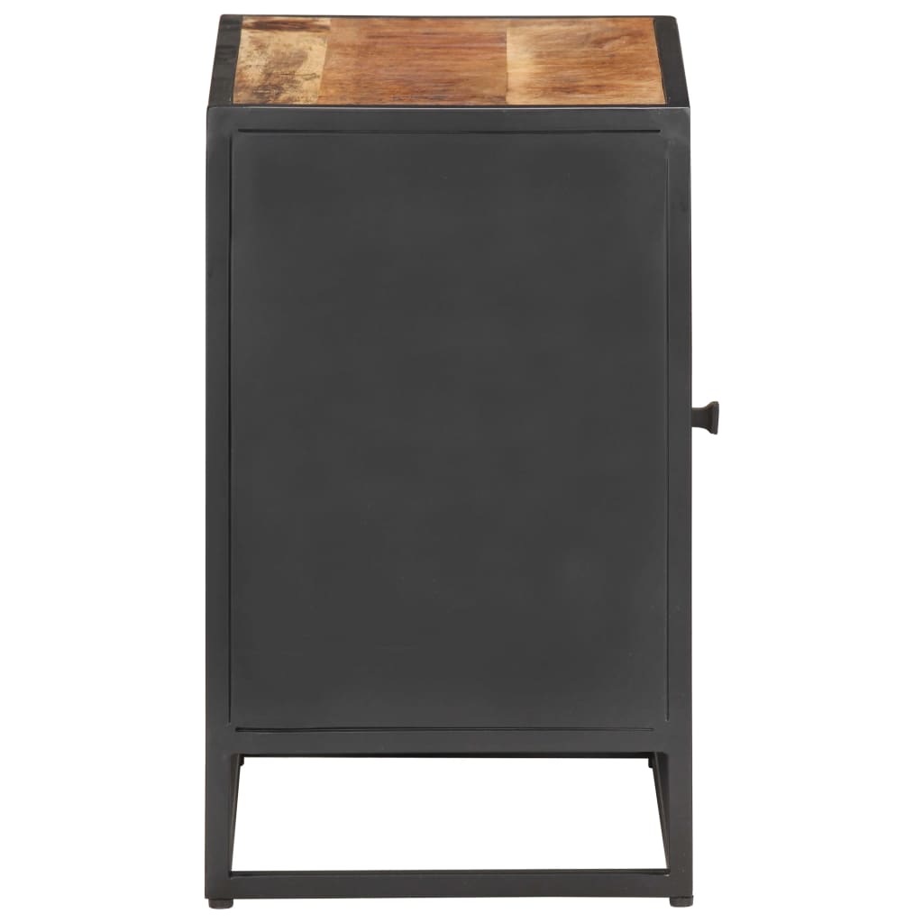 Table de chevet 40x30x50 cm Bois de manguier et canne naturelle - XIOS