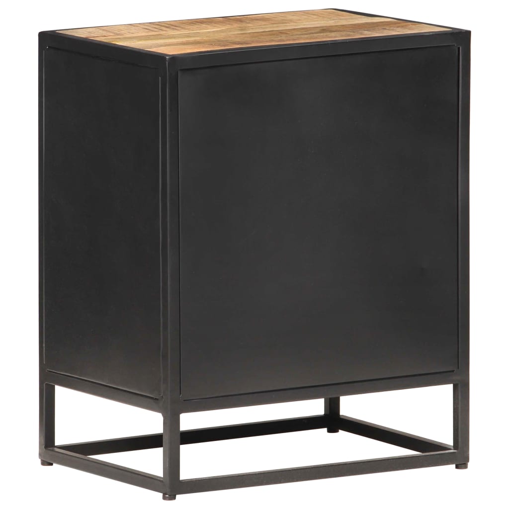 Table de chevet 40x30x50 cm Bois de manguier et canne naturelle - XIOS