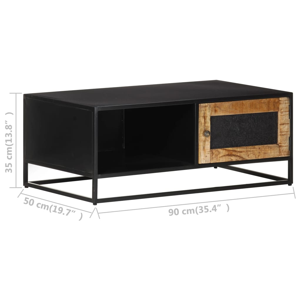 Table basse 90x50x35 cm Bois de manguier brut - XIOS