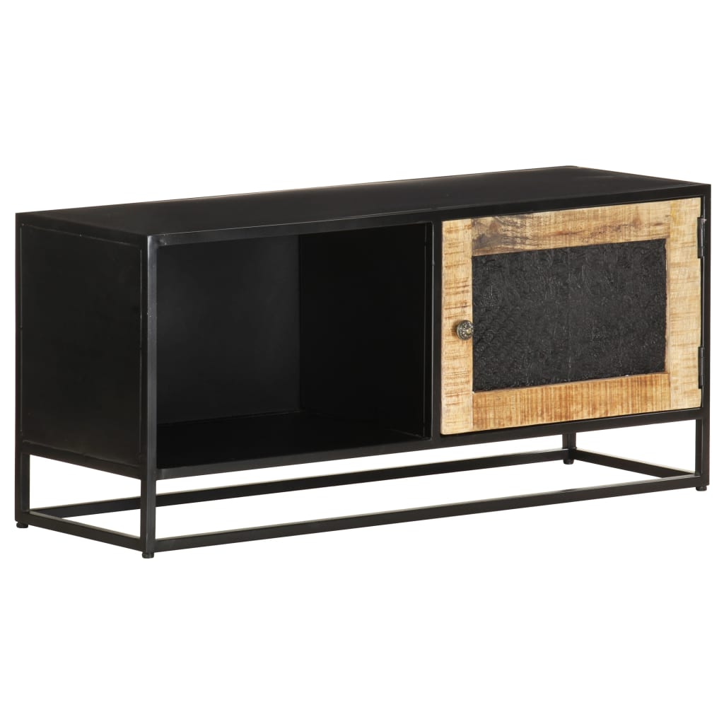 Meuble TV 90x30x40 cm Bois de manguier brut - XIOS