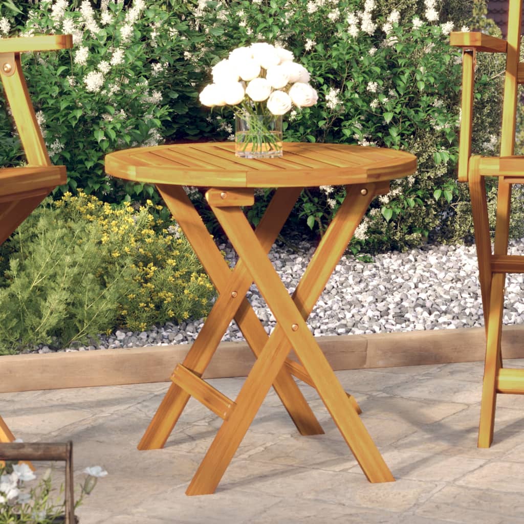 Table de bistro Ø46x47 cm Bois d'acacia massif Tables de jardin vidaXL