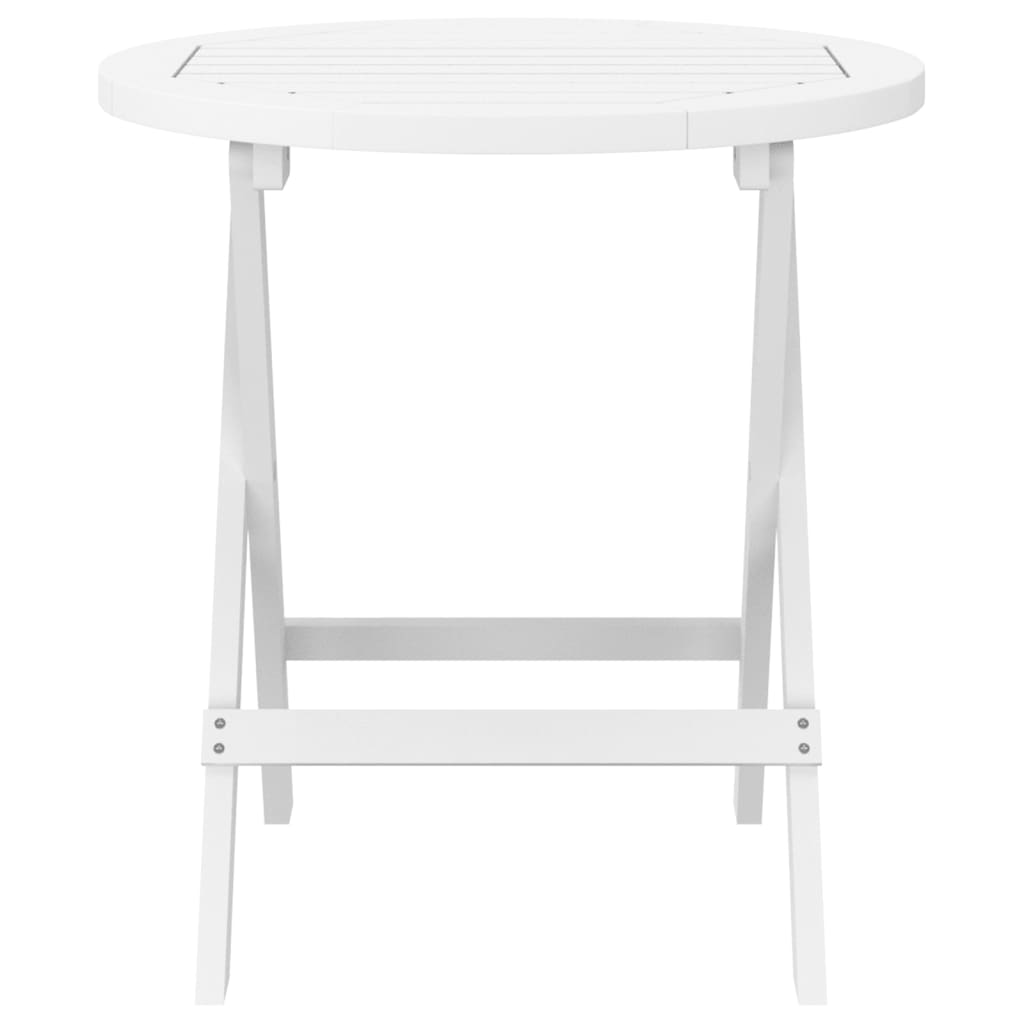 Table pliable de jardin blanc Ø 46 cm bois d'acacia solide Tables de jardin vidaXL