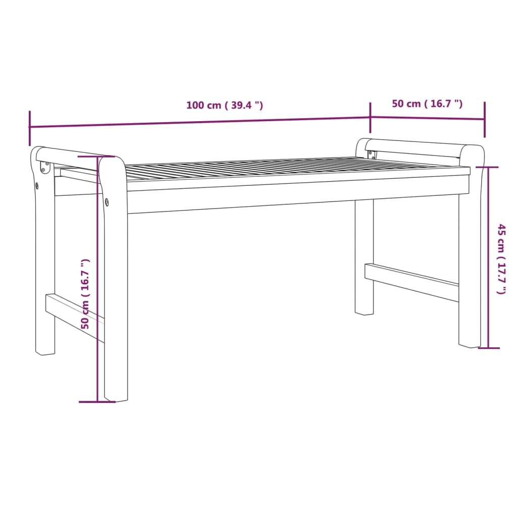 Table basse 100x50x50 cm Bois d'acacia massif - XIOS