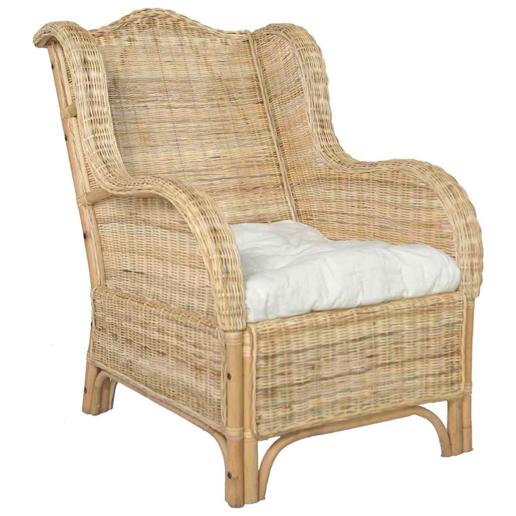 Canapé avec coussin Rotin naturel et lin - XIOS