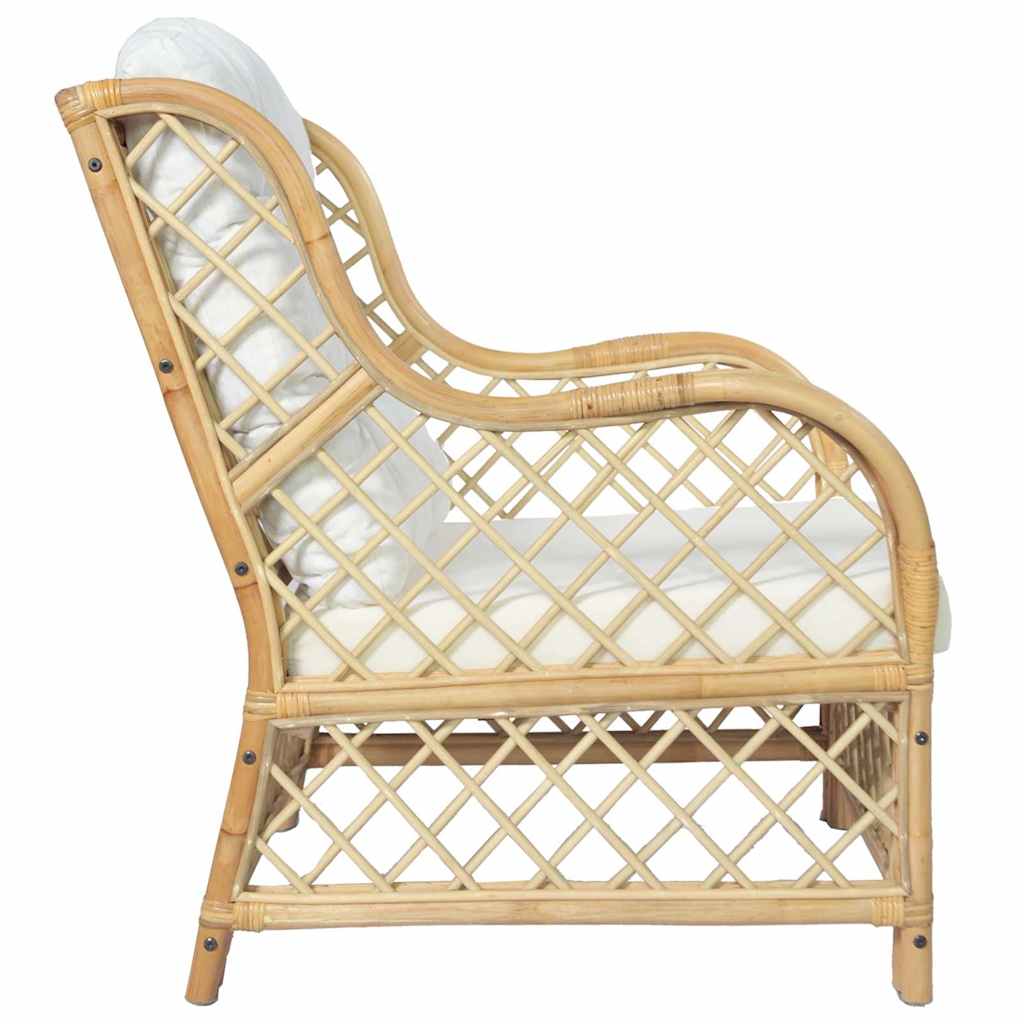 Canapé avec coussin Rotin naturel et lin - XIOS