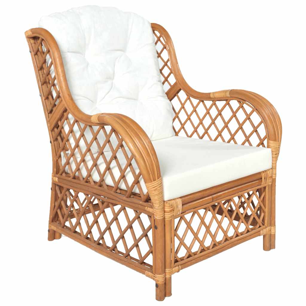 Canapé avec coussin Marron clair Rotin naturel et lin - XIOS