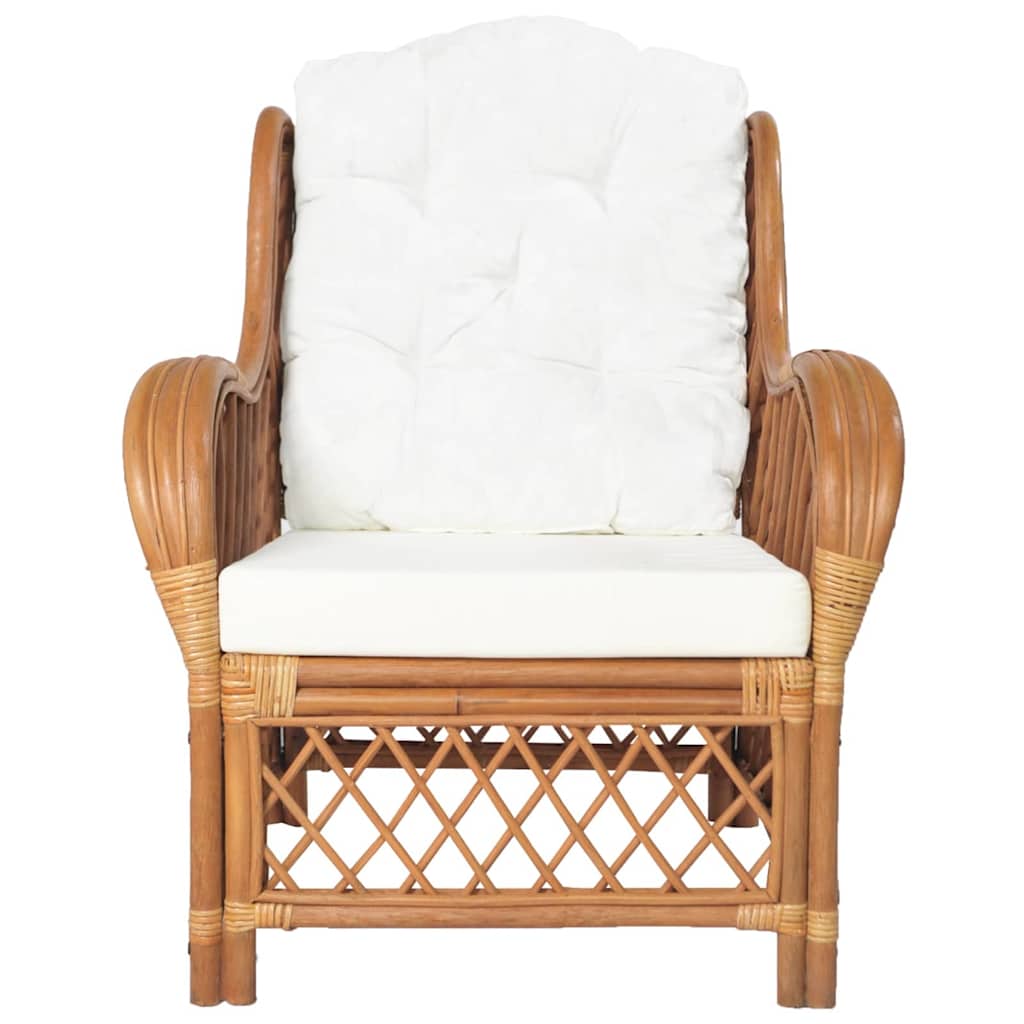 Canapé avec coussin Marron clair Rotin naturel et lin - XIOS