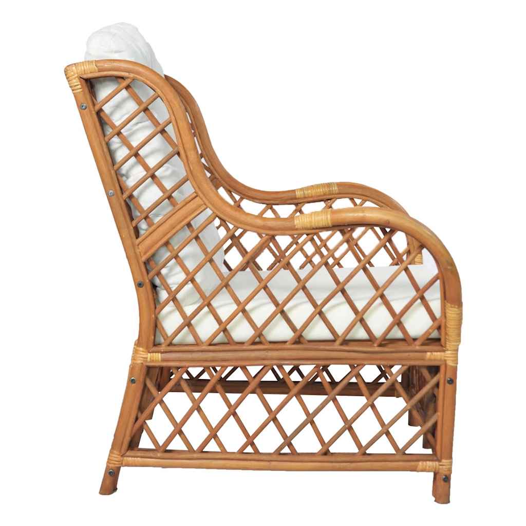 Canapé avec coussin Marron clair Rotin naturel et lin - XIOS