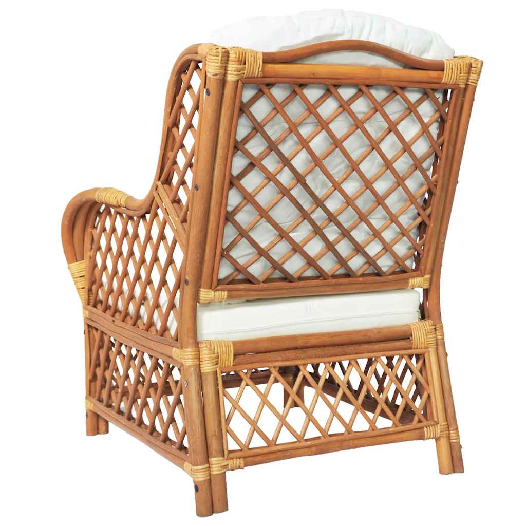 Canapé avec coussin Marron clair Rotin naturel et lin - XIOS
