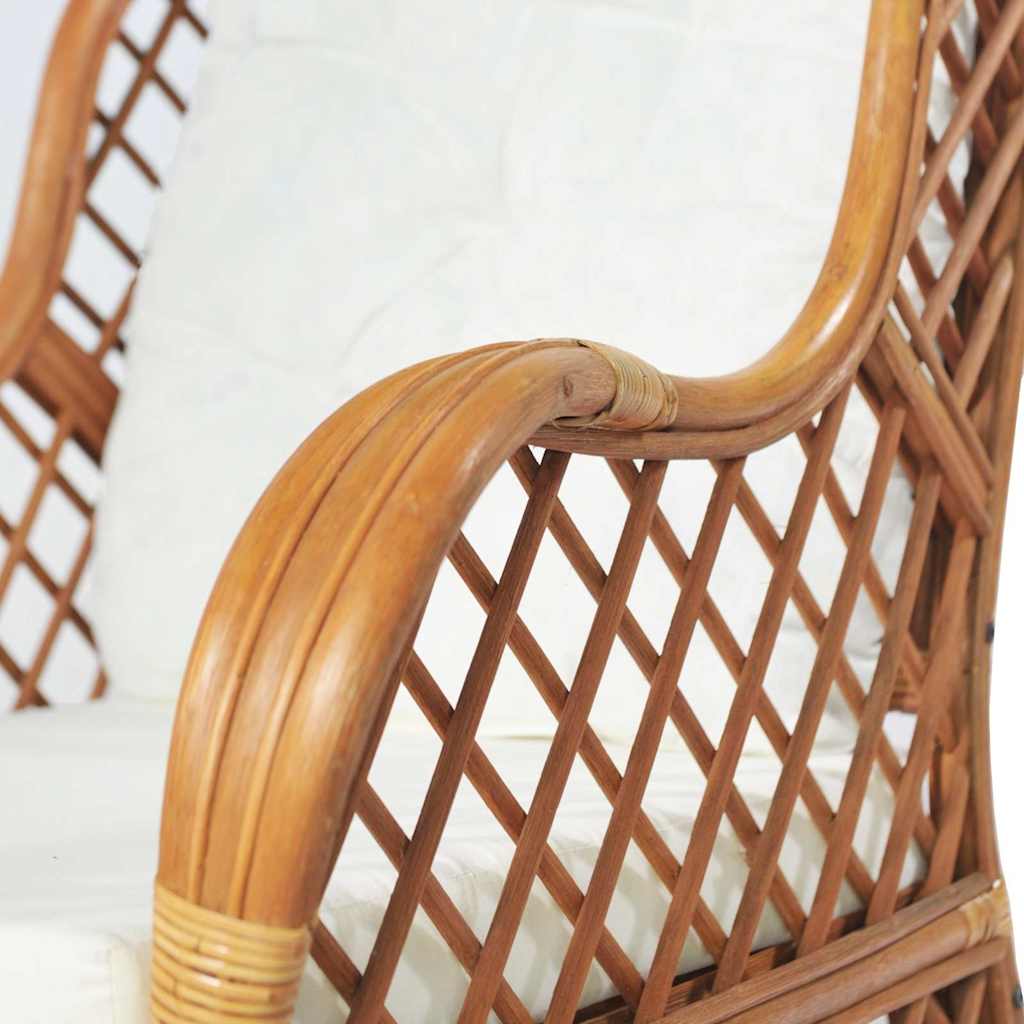 Canapé avec coussin Marron clair Rotin naturel et lin - XIOS