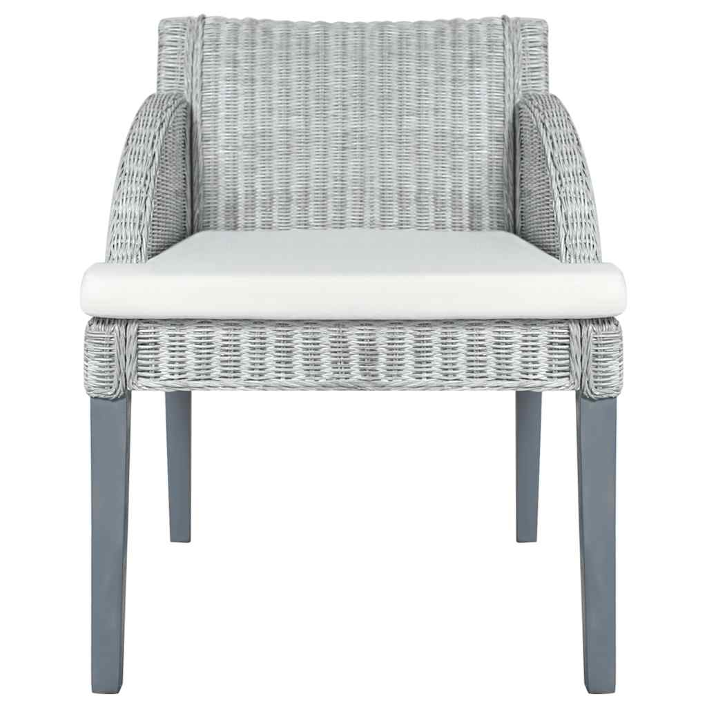 Chaises à manger avec coussins lot de 2 gris rotin naturel