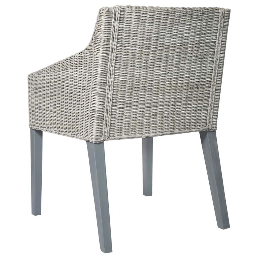Chaise à manger avec coussin Gris Rotin naturel - XIOS