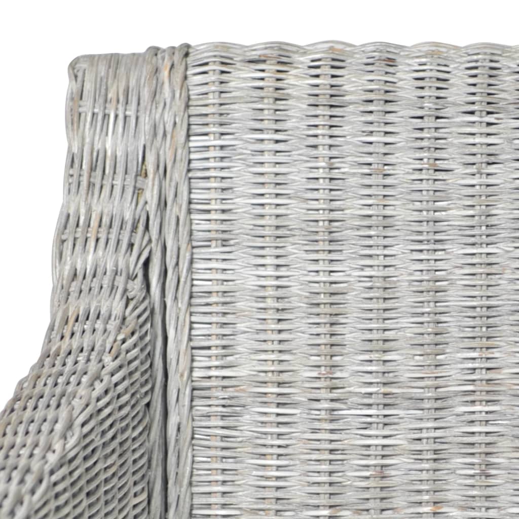 Chaise à manger avec coussin Gris Rotin naturel - XIOS