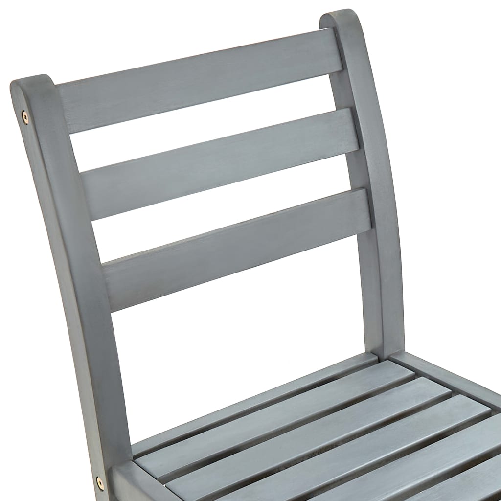 Tabourets de bar lot de 2 gris bois d'acacia massif Tabourets de bar vidaXL