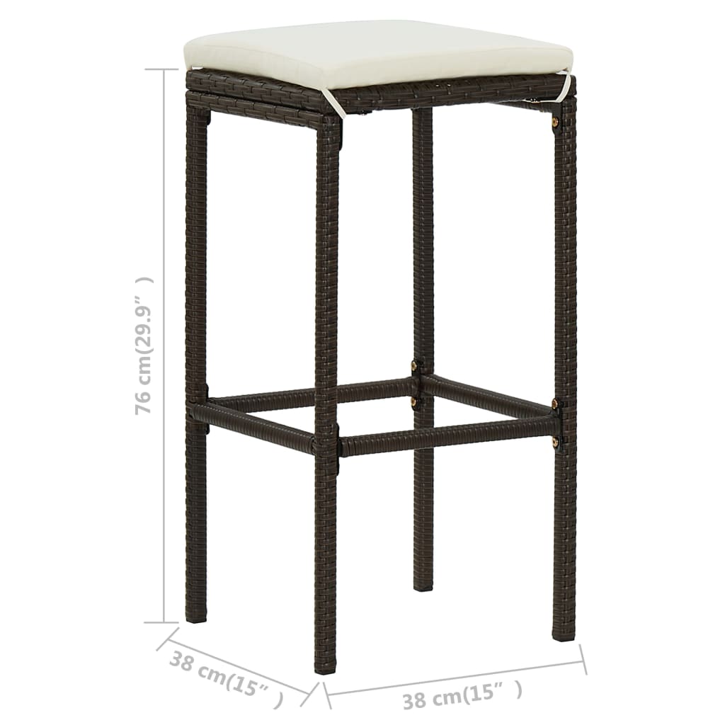 Ensemble de bar 3 pcs Résine tressée Marron - XIOS