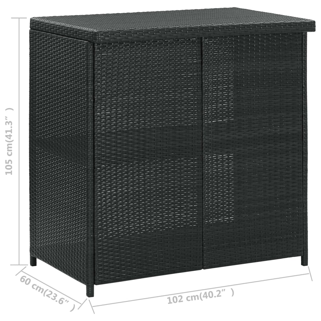 Ensemble de bar 3 pcs Résine tressée Noir - XIOS