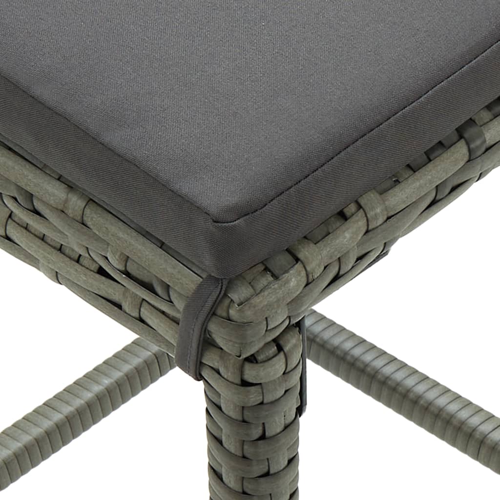 Ensemble de bar 3 pcs Résine tressée Gris - XIOS