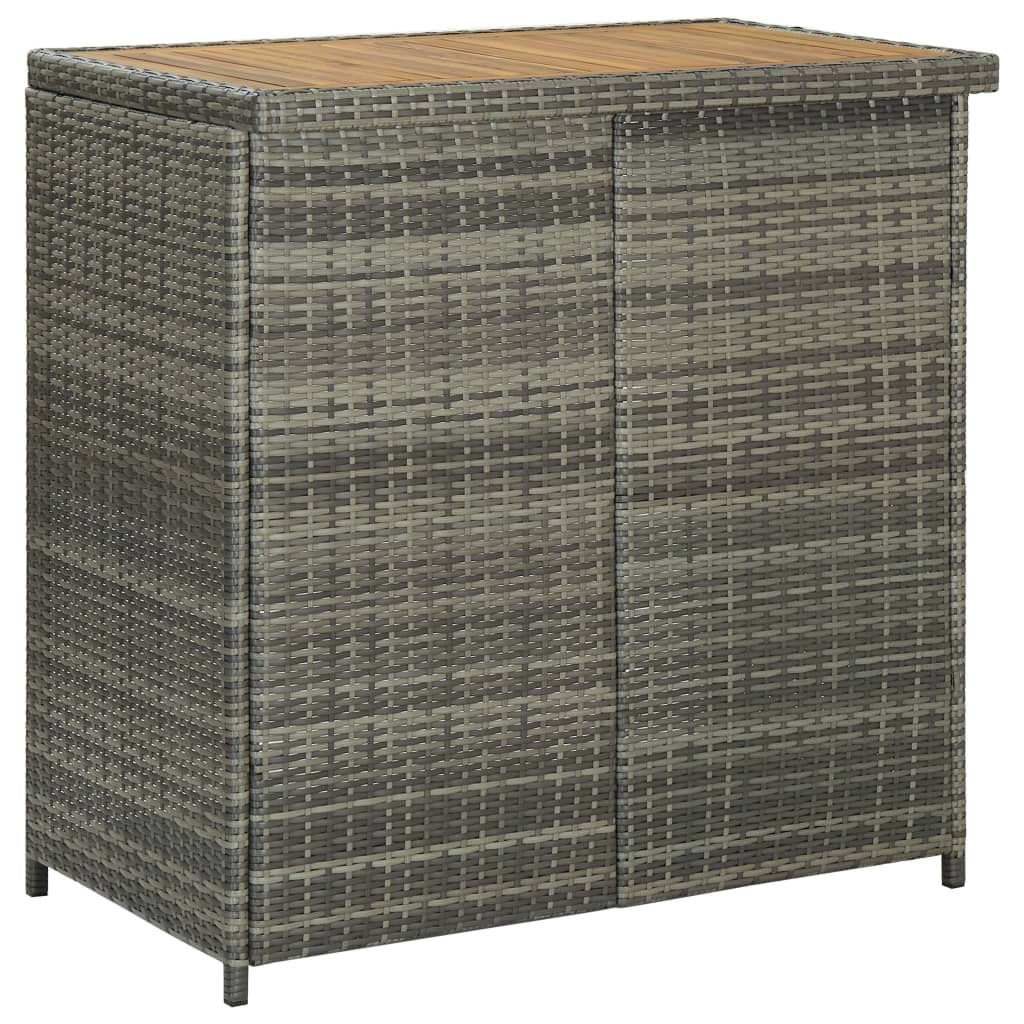 Ensemble de bar 3 pcs Résine tressée Gris - XIOS