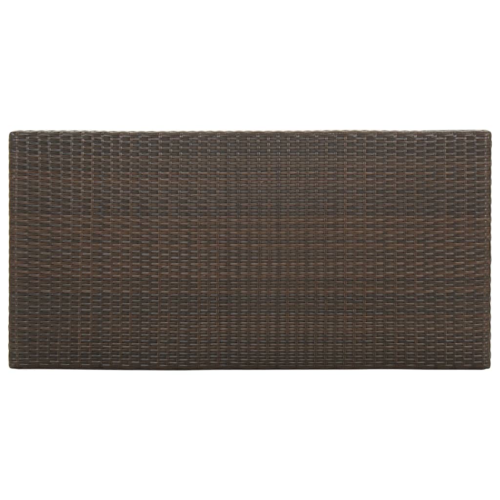 Table de bar avec rangement Marron 120x60x110 cm Résine tressée - XIOS