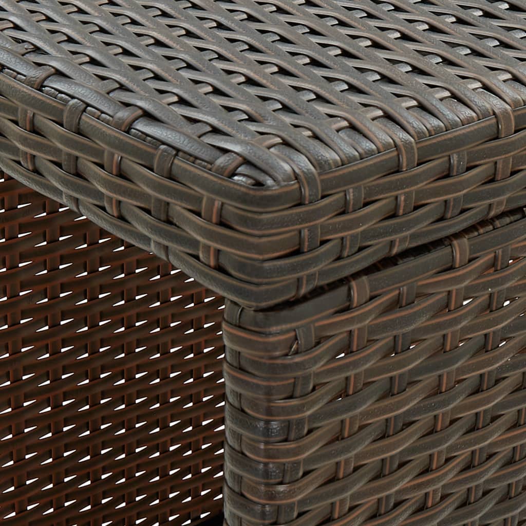 Table de bar avec rangement Marron 120x60x110 cm Résine tressée - XIOS