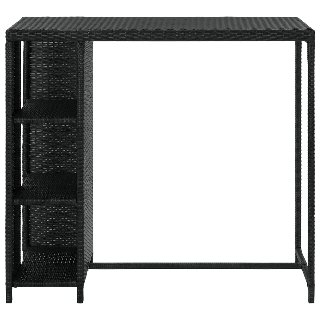 Table de bar avec rangement Noir 120x60x110 cm Résine tressée - XIOS
