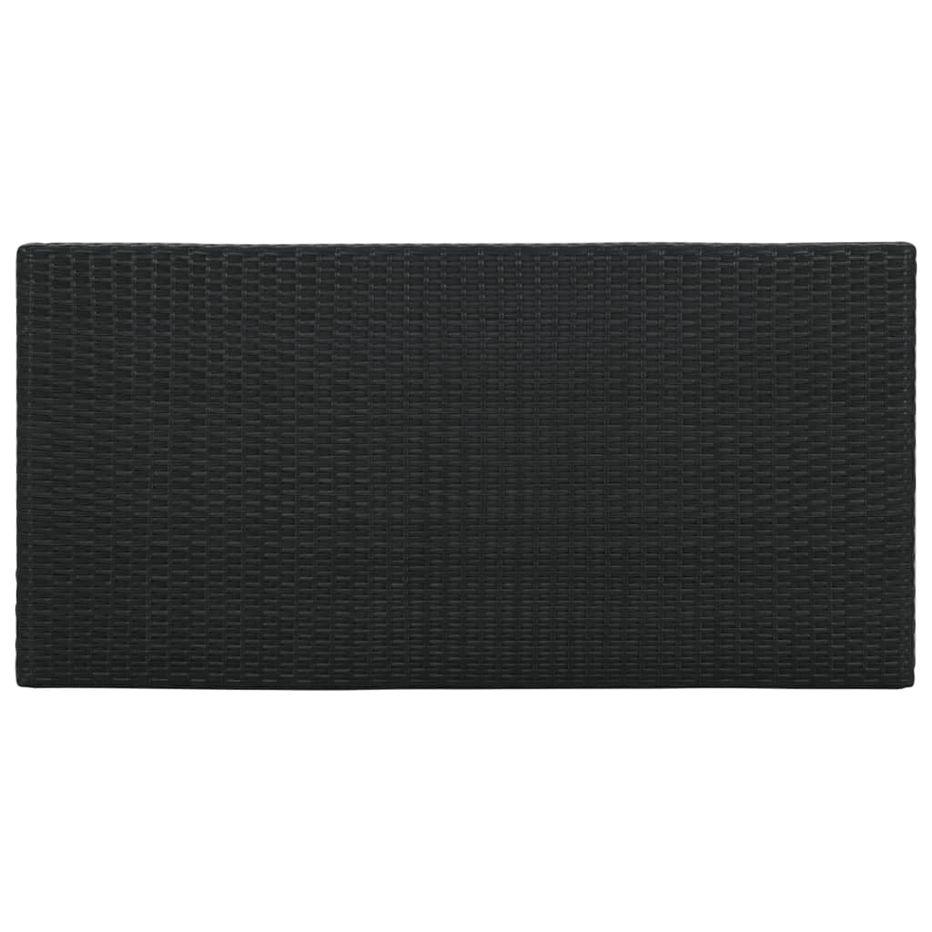Table de bar avec rangement Noir 120x60x110 cm Résine tressée - XIOS