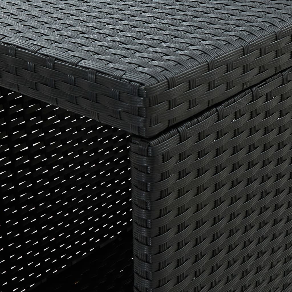 Table de bar avec rangement Noir 120x60x110 cm Résine tressée - XIOS