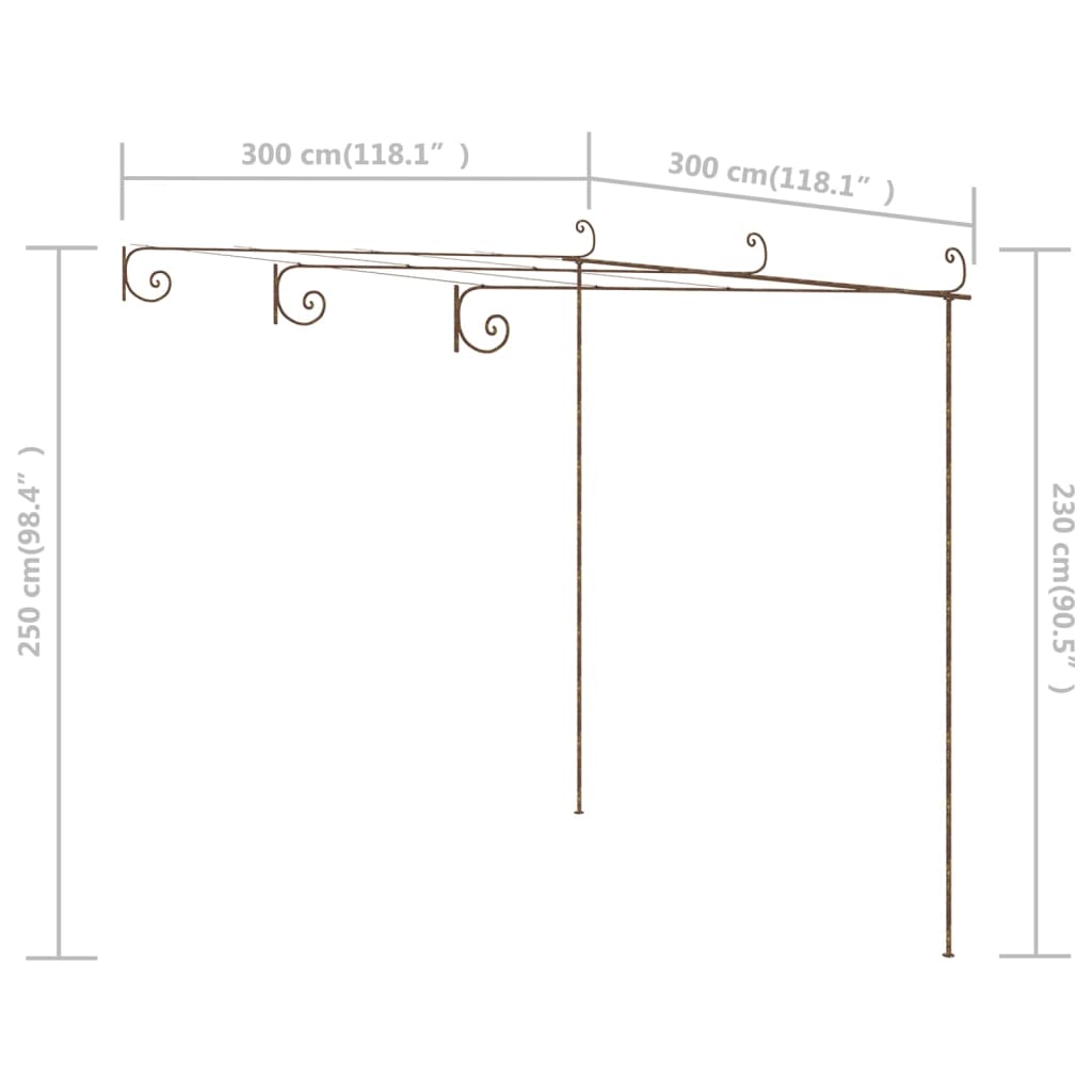 Pergola de jardin Marron antique 3x3x2,5 m Fer - XIOS