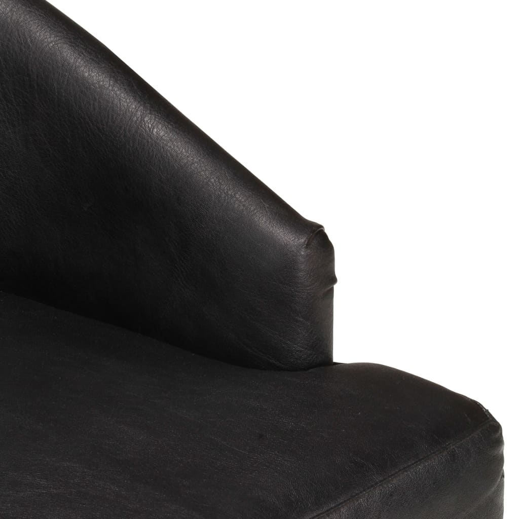 Chaises à manger lot de 4 noir cuir de chèvre véritable - XIOS