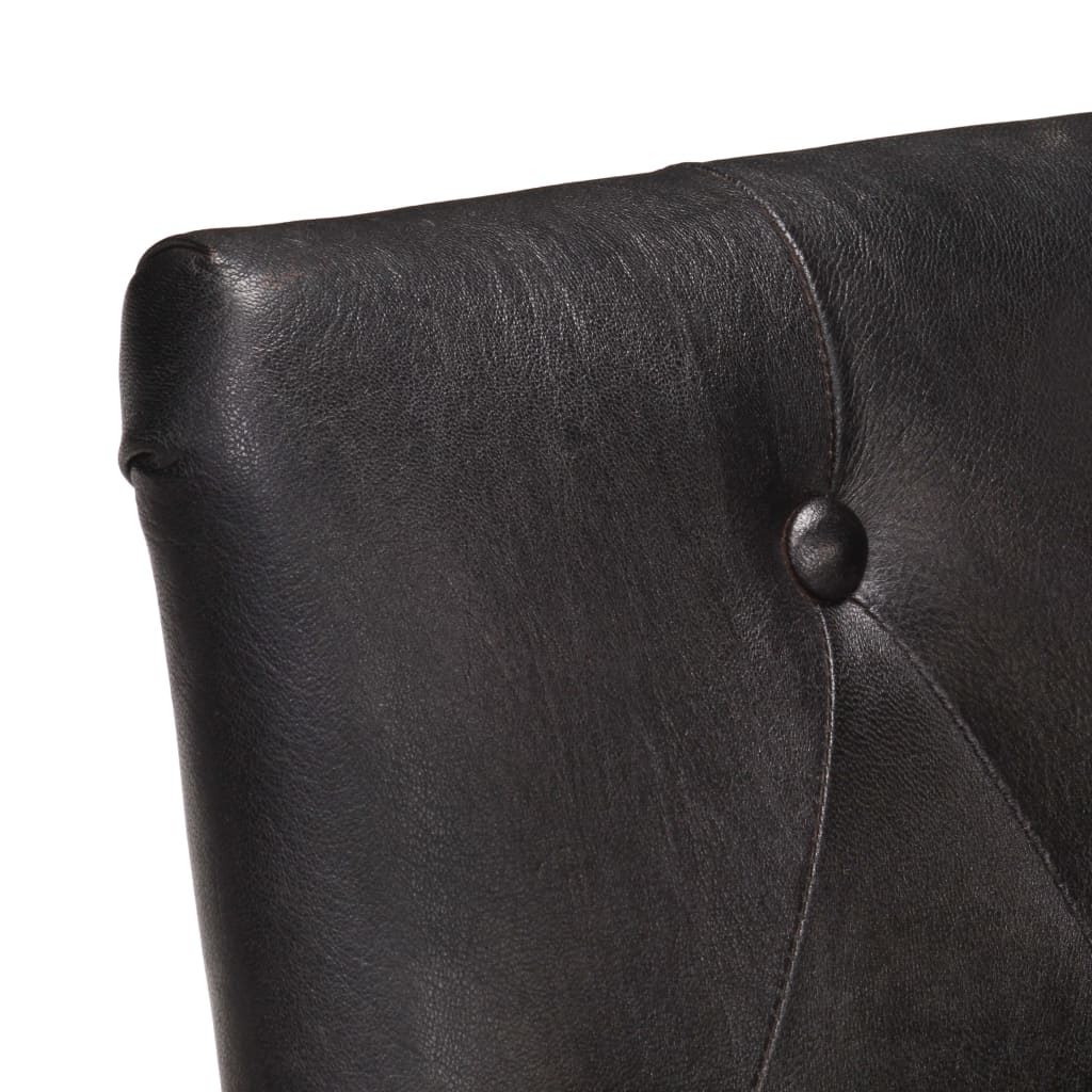 Chaises à manger lot de 6 noir cuir de chèvre véritable - XIOS