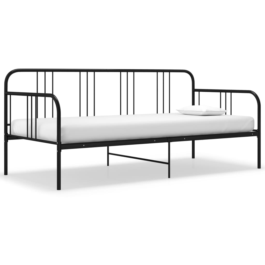 Cadre de canapé-lit sans matelas noir métal 90x200 cm - XIOS