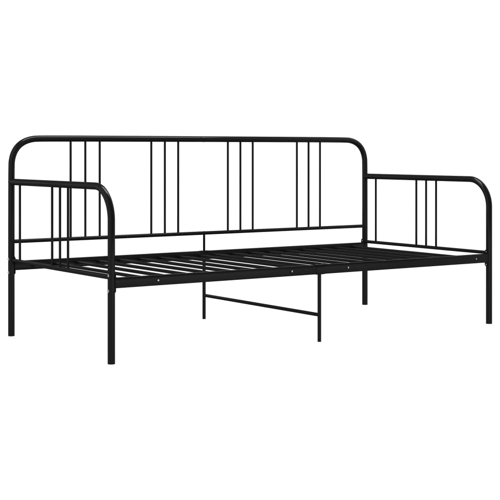 Cadre de canapé-lit sans matelas noir métal 90x200 cm - XIOS