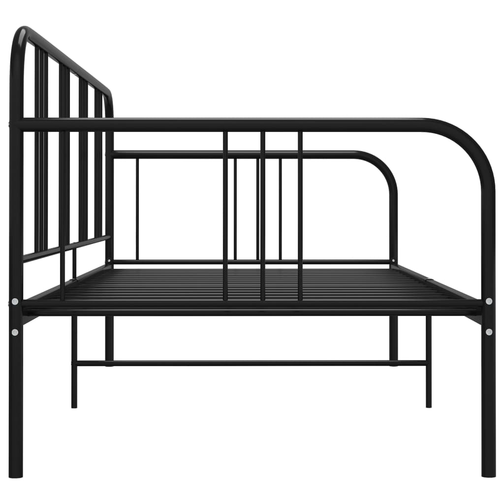 Cadre de canapé-lit sans matelas noir métal 90x200 cm - XIOS