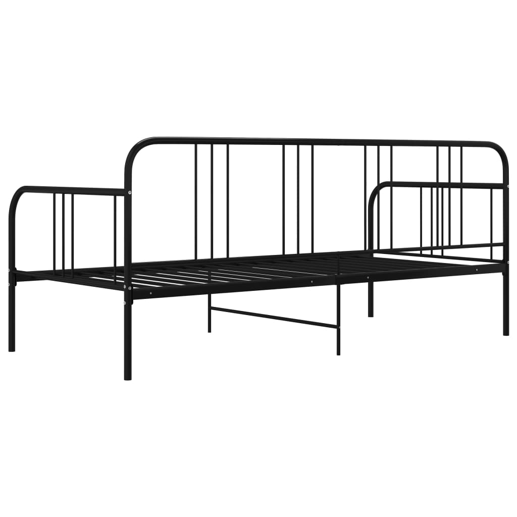 Cadre de canapé-lit sans matelas noir métal 90x200 cm - XIOS