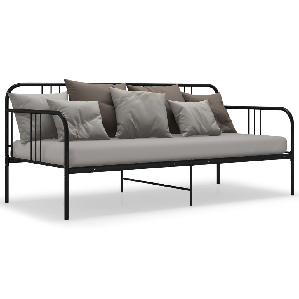 Cadre de canapé-lit sans matelas noir métal 90x200 cm - XIOS