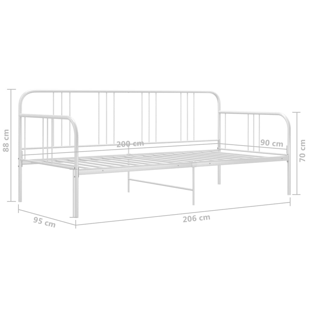 Cadre de canapé-lit sans matelas blanc métal 90x200 cm - XIOS
