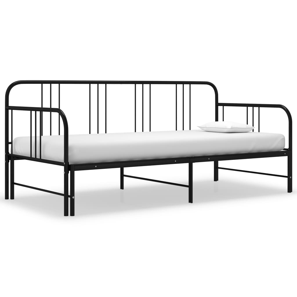 Cadre de canapé-lit extensible sans matelas Noir Métal 90x200cm - XIOS