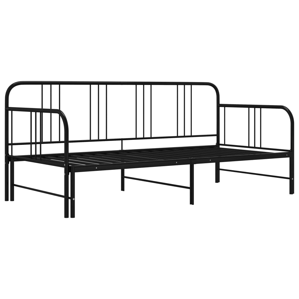 Cadre de canapé-lit extensible sans matelas Noir Métal 90x200cm - XIOS