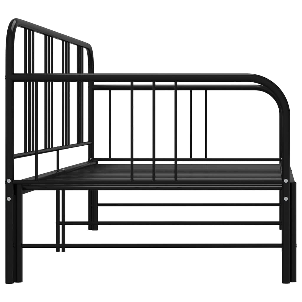 Cadre de canapé-lit extensible sans matelas Noir Métal 90x200cm - XIOS