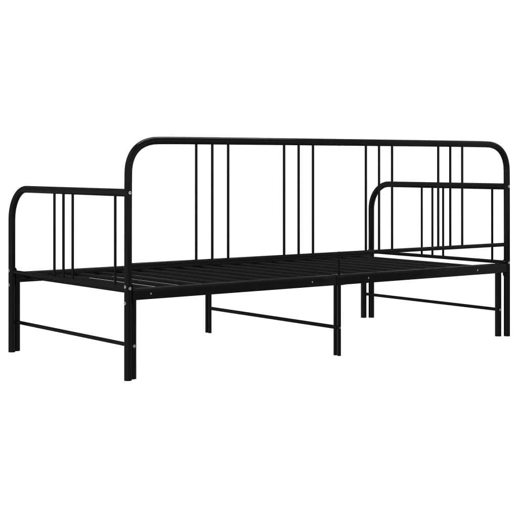 Cadre de canapé-lit extensible sans matelas Noir Métal 90x200cm - XIOS