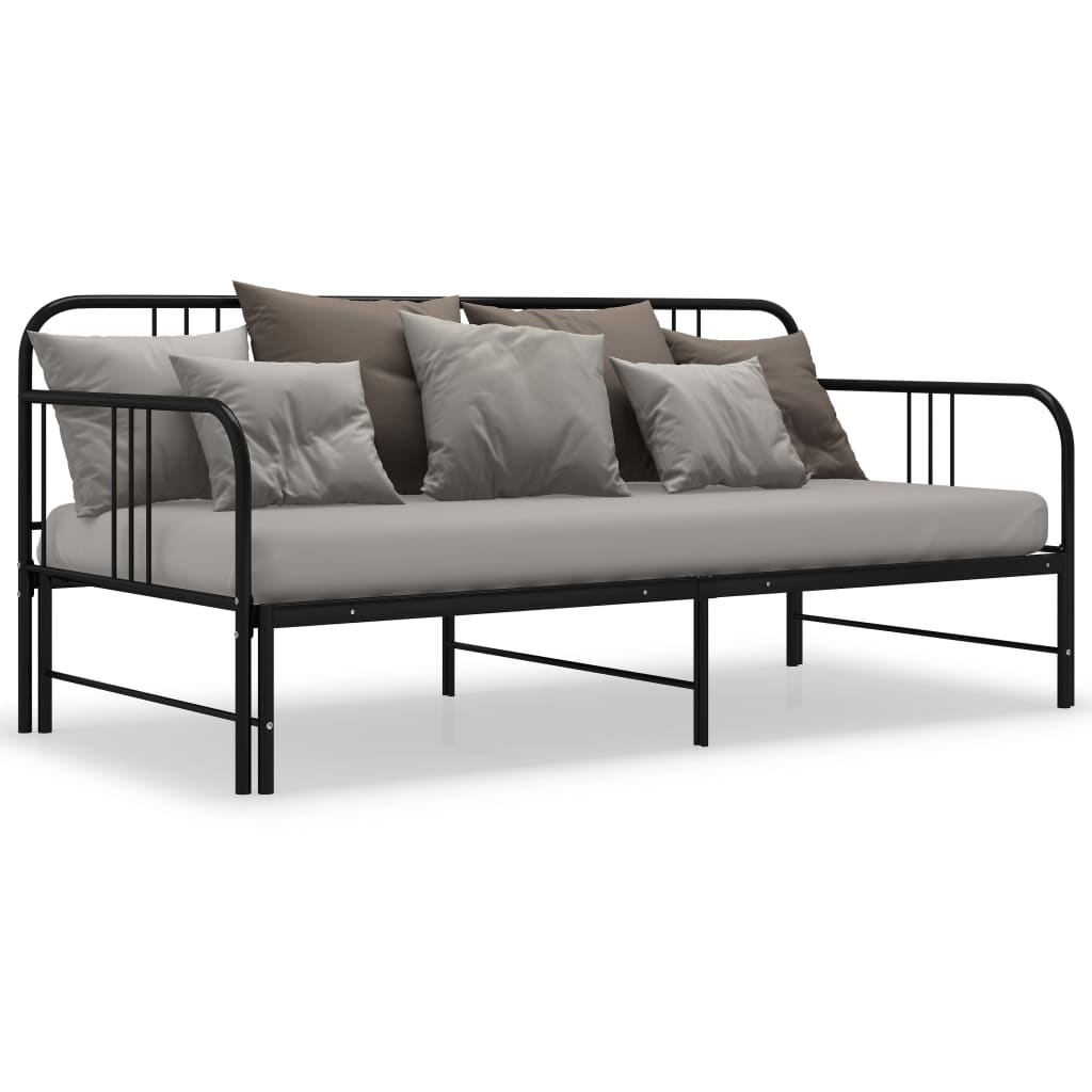 Cadre de canapé-lit extensible sans matelas Noir Métal 90x200cm - XIOS