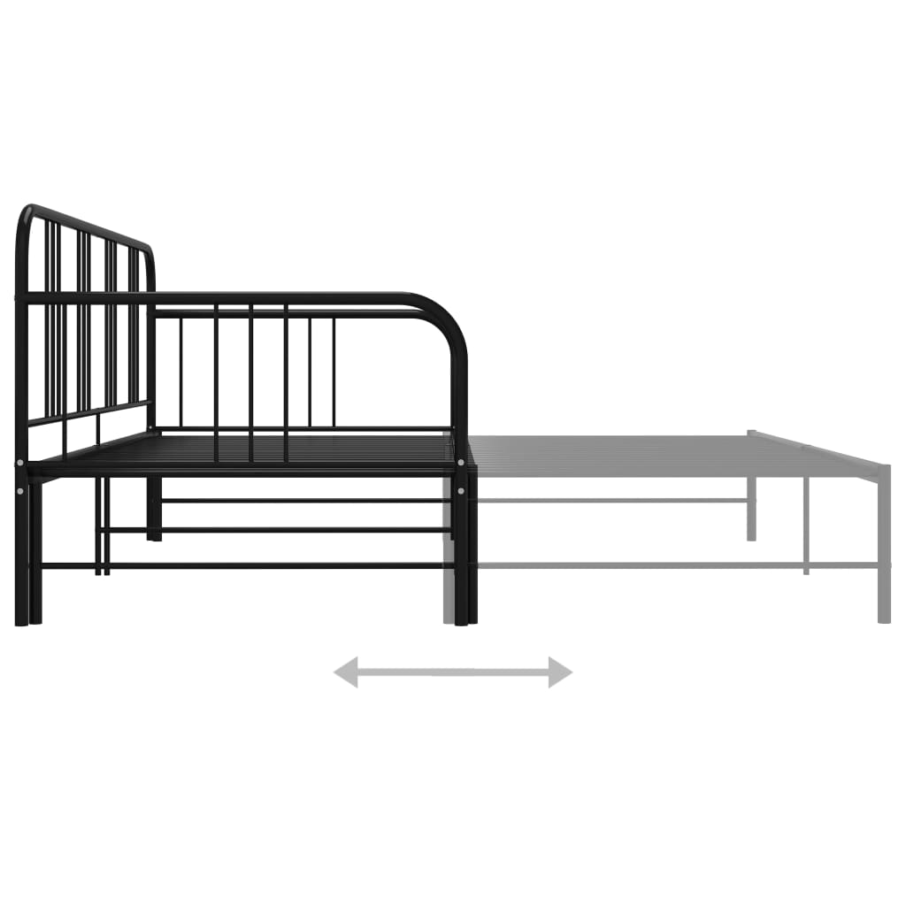Cadre de canapé-lit extensible sans matelas Noir Métal 90x200cm - XIOS