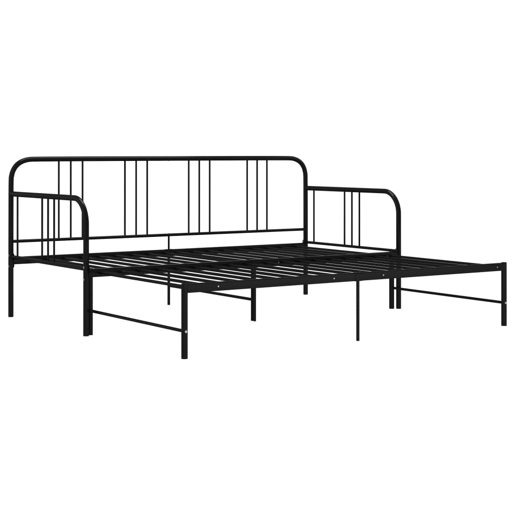 Cadre de canapé-lit extensible sans matelas Noir Métal 90x200cm - XIOS