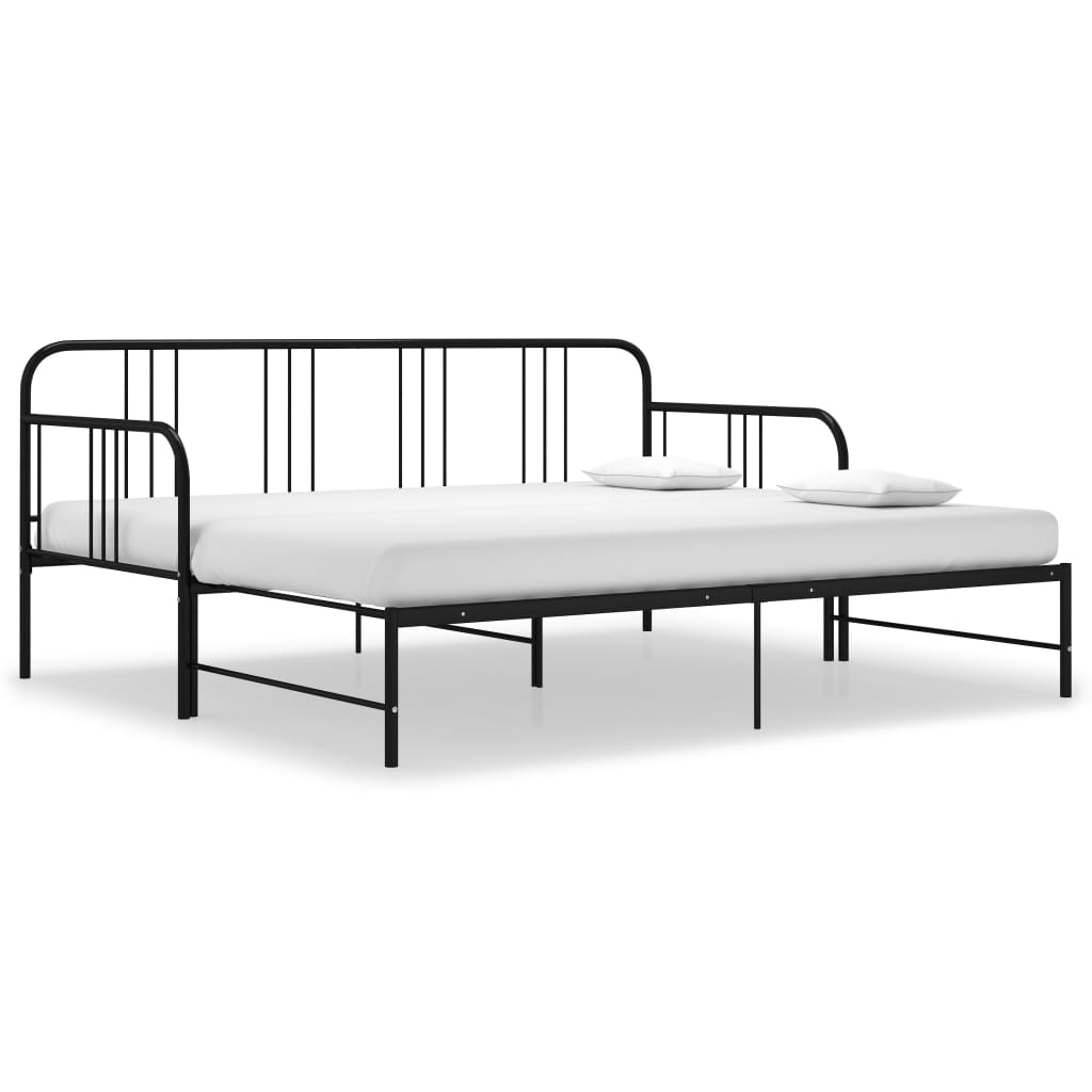 Cadre de canapé-lit extensible sans matelas Noir Métal 90x200cm - XIOS