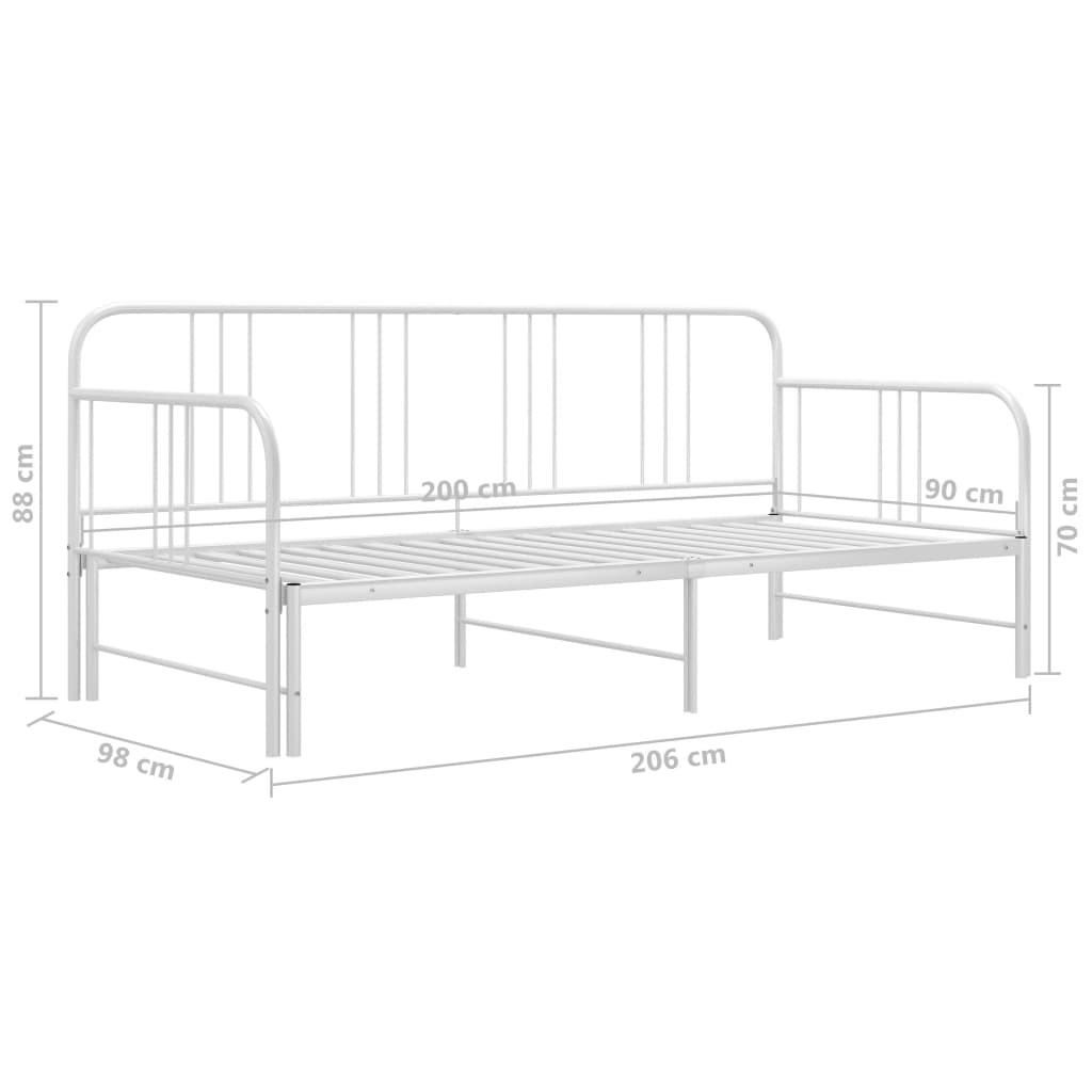 Cadre de canapé-lit extensible sans matelas blanc 90x200 cm - XIOS