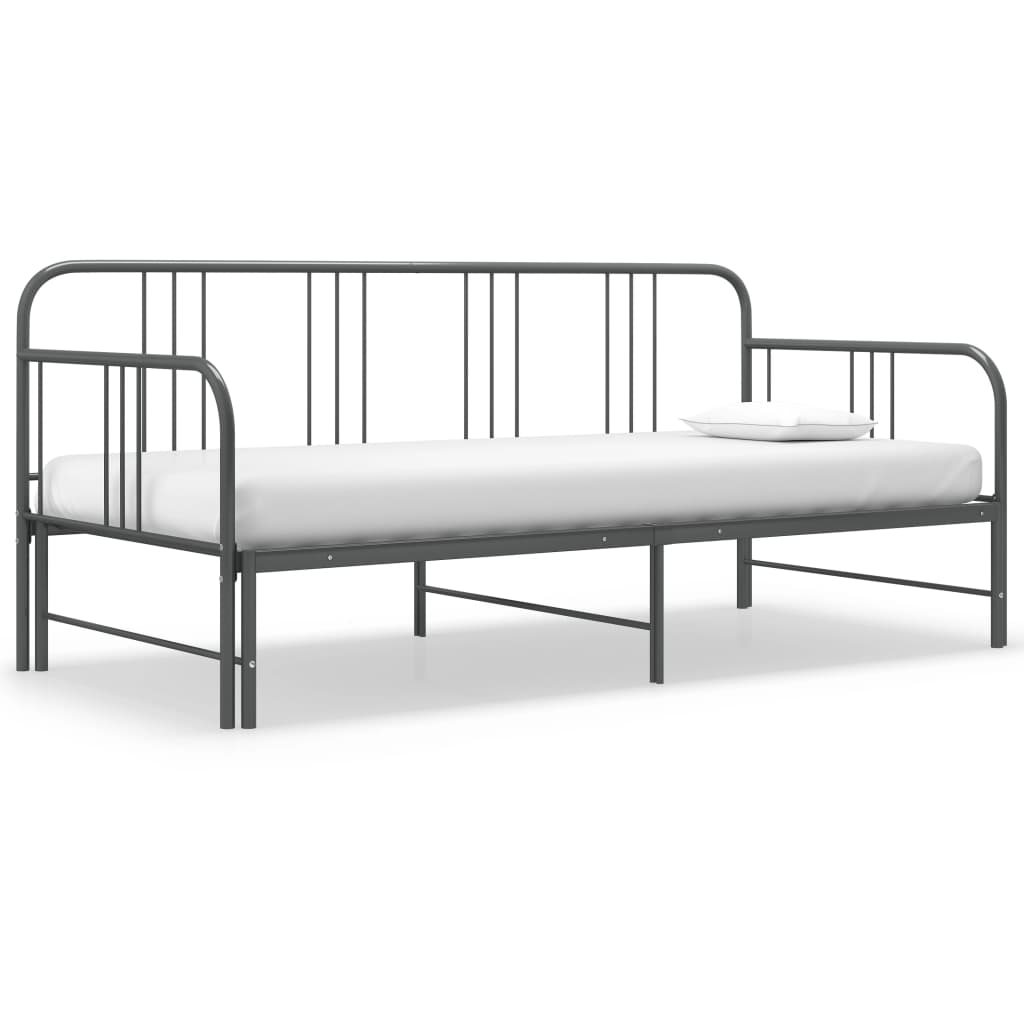 Cadre de canapé-lit extensible sans matelas gris métal 90x200cm - XIOS